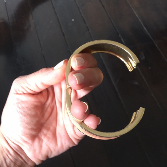 Coral and Gold Cuff Bracelet - Picture 4 of 4